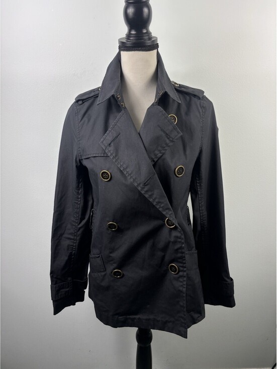 Old Navy Jackets & Blazers - VTG Old Navy Women's Short Double-Breasted Trench Jacket Sz S Water Resistant